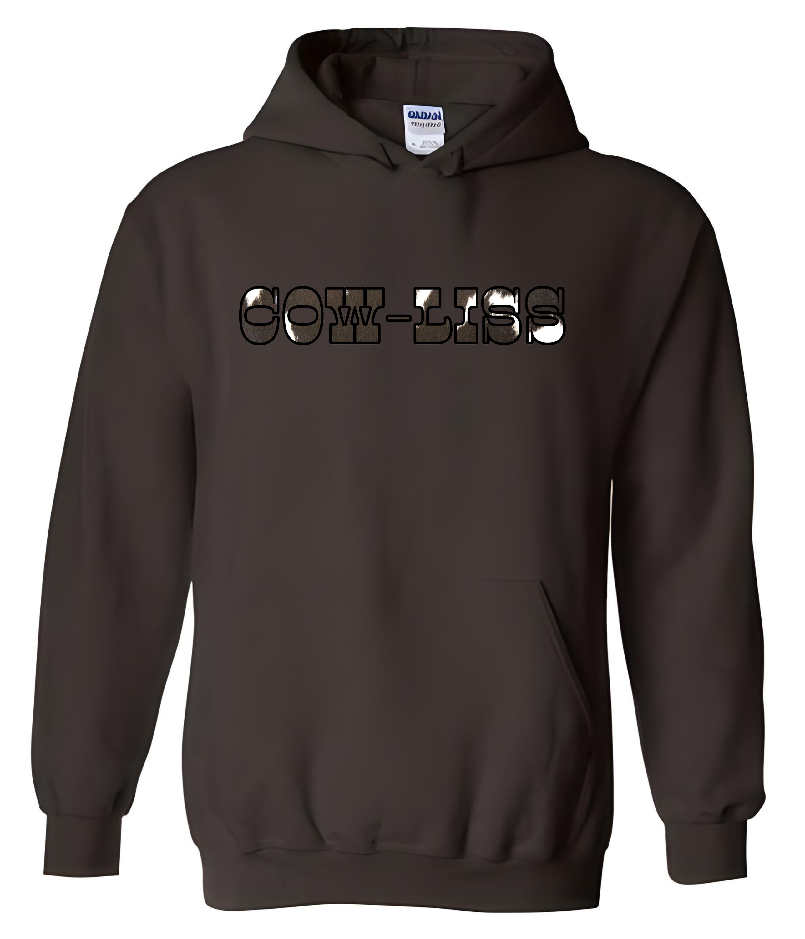 Hoodie - COW-LISS brun-blanc