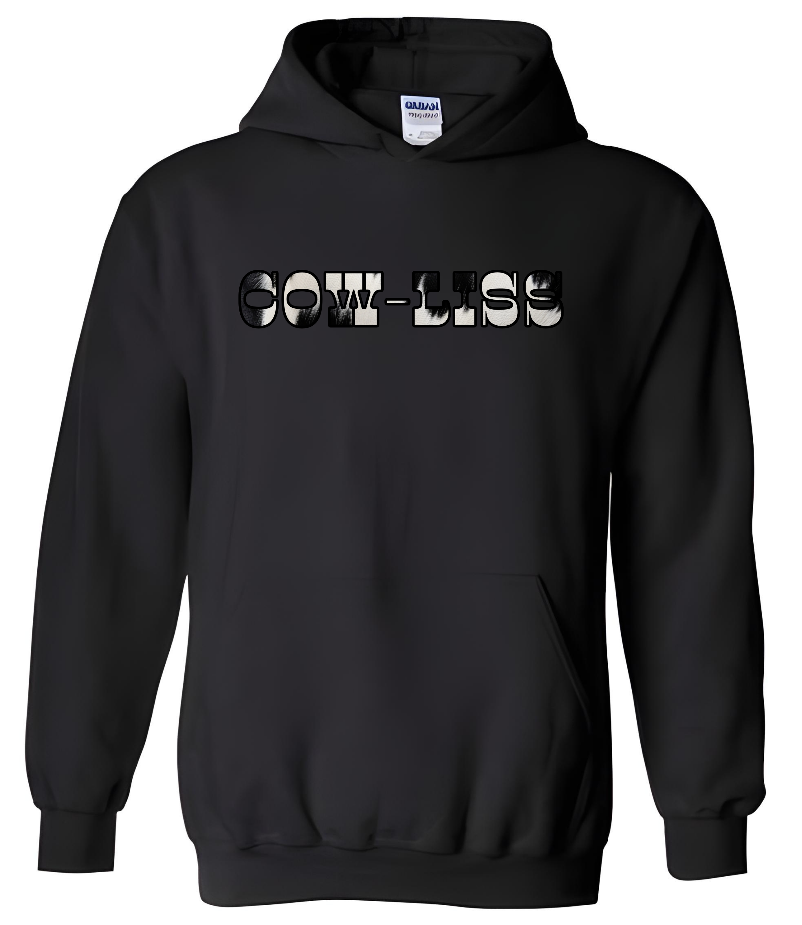 Hoodie - COW-LISS noir-blanc