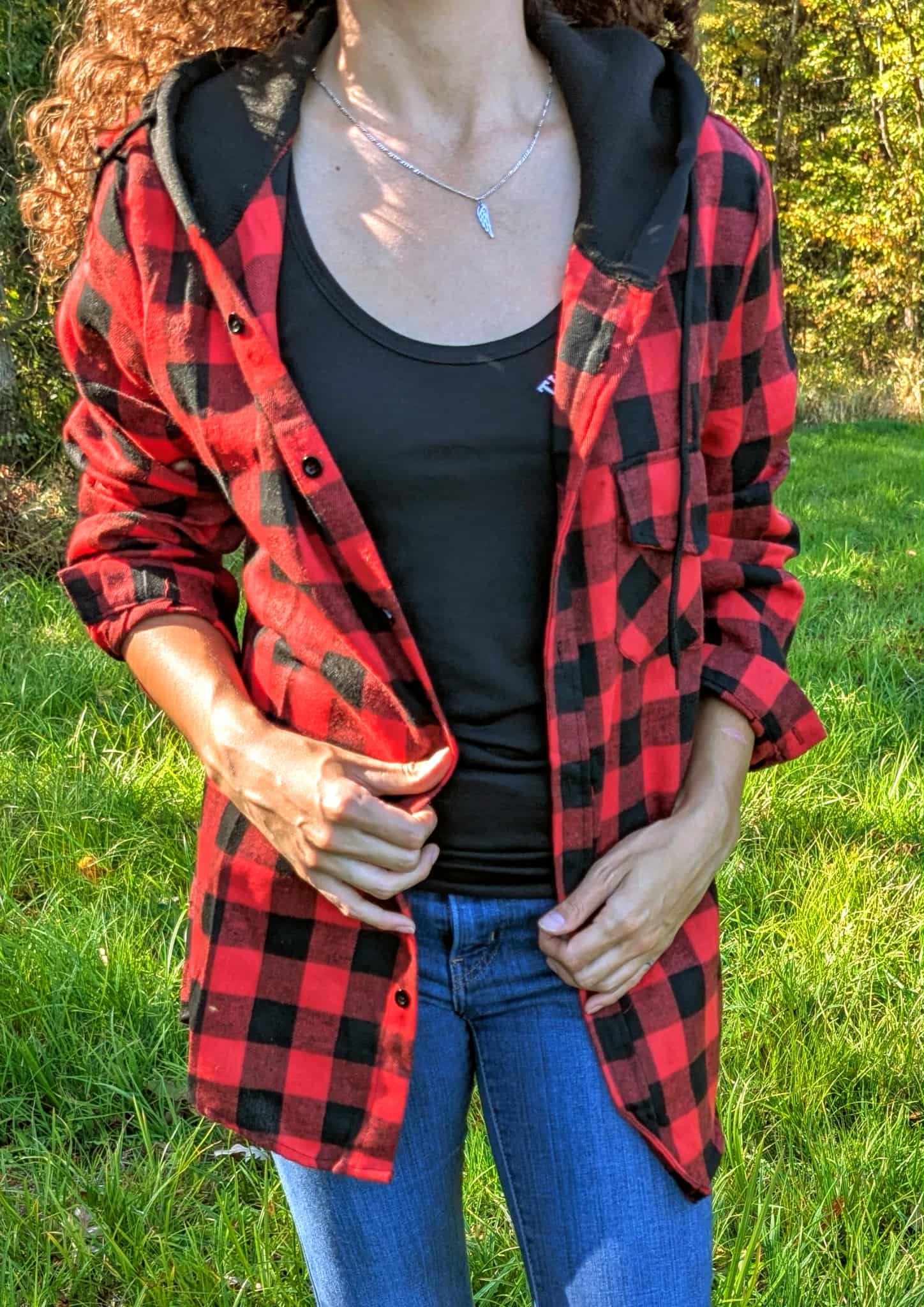 Veste légère carottée rouge